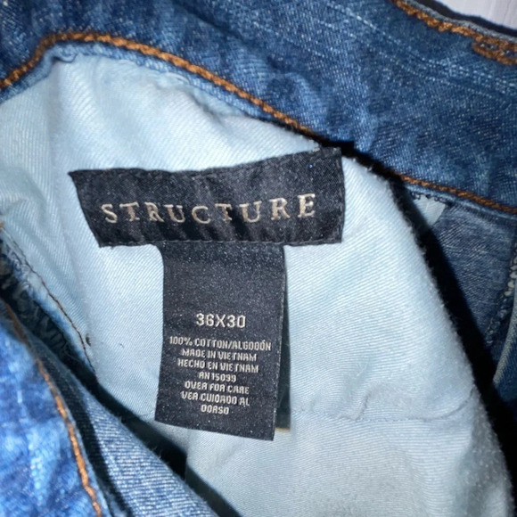 Structure Low Boot Mens Mid Rise Wide Leg Blue Jeans Size 36x30 - Picture 3 of 6